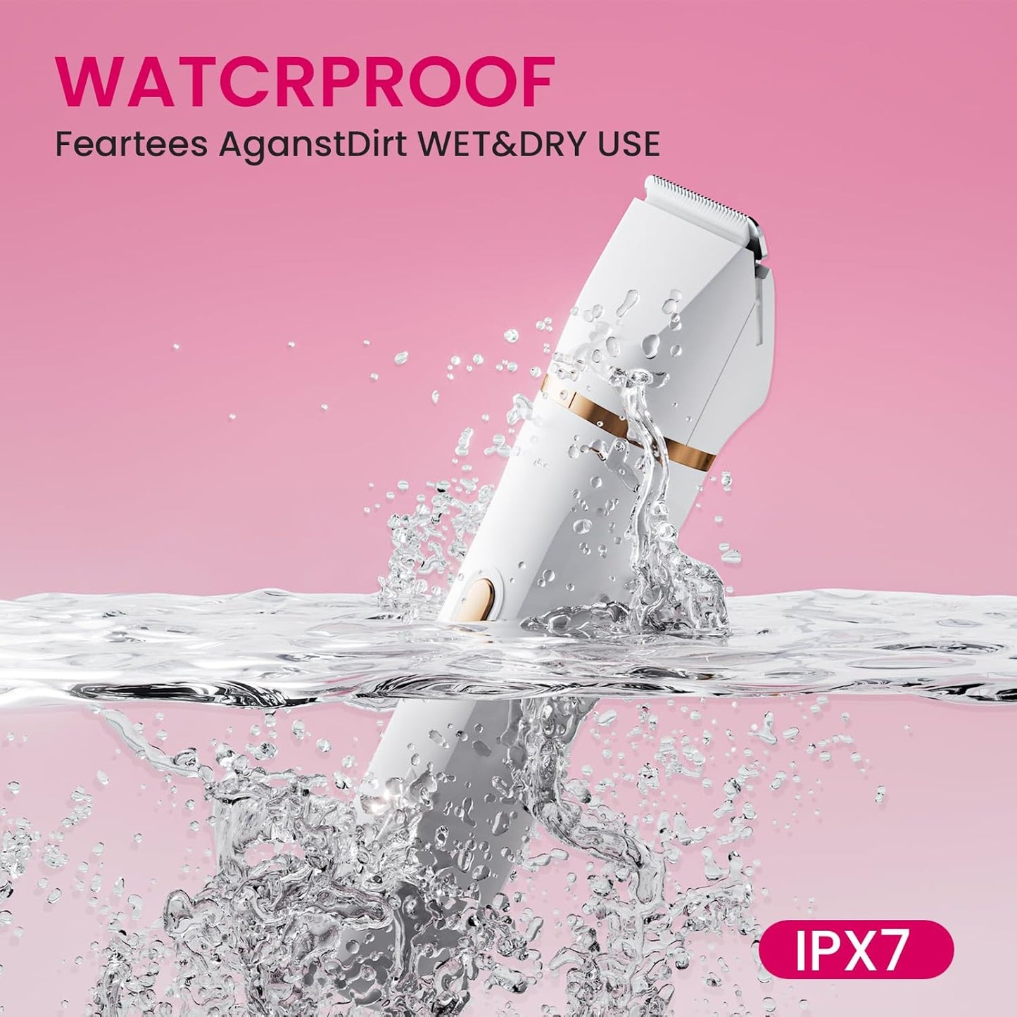 Electric Razors for Women, 5-In-1 Wet/Dry Bikini Trimmer with USB Charge Dock, Deluxe Facial Hair Removal, Wet/Dry Body Shaver for Nose Eyebrows Beard Underarm Leg Arm, IPX7 Waterproof (White)