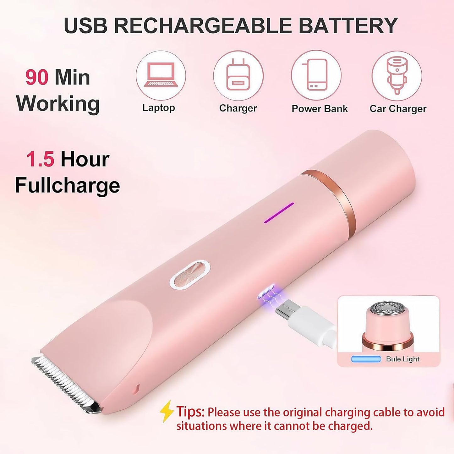 Electric Shaver for Women, 2-In-1 Electric Razor for Womens Legs Underarm Face P