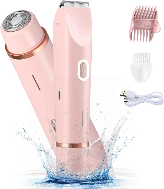Electric Shaver for Women, 2-In-1 Electric Razor for Womens Legs Underarm Face P